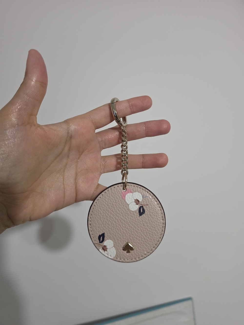 kate spade Pink Floral Round Keychain Charm